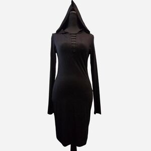 Killstar Black Long Sleeve Hooded Dress